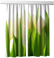 MyBestHome 3D decorative curtain 203V WHITE TULIPS 160x250 cm set of 2 pieces - Drape