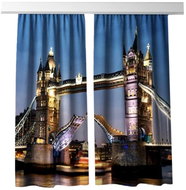 MyBestHome 3D decorative curtain 205V TOWER BRIDGE 2x160x250 cm set of 2 pieces - Drape