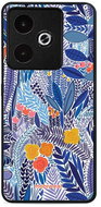 Mobiwear Glossy Realme GT 7 kék virágok fényes tok - Telefon tok