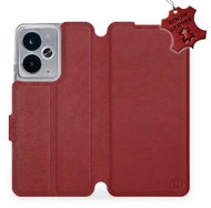 Mobiwear Flip Leather Booklet for Realme 14 5G - Dark Red - Phone Case