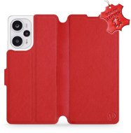 Kožené Mobiwear flip pro Xiaomi Poco F5 - Červené - L_RDS - Phone Case