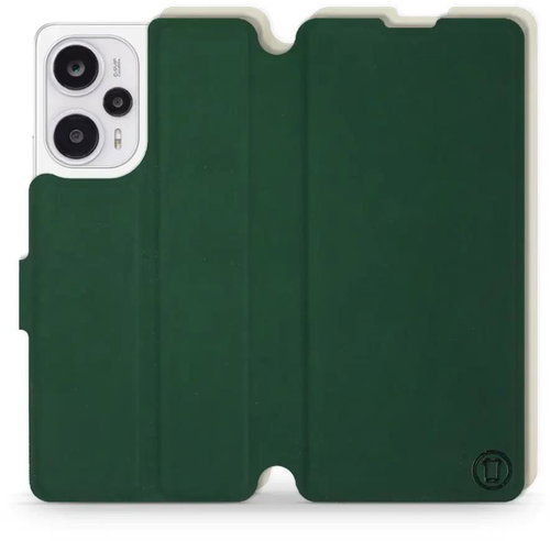 Mobiwear Soft Touch flip pro Xiaomi Poco F5 - Zelené & Béžové - Phone Case - Main image