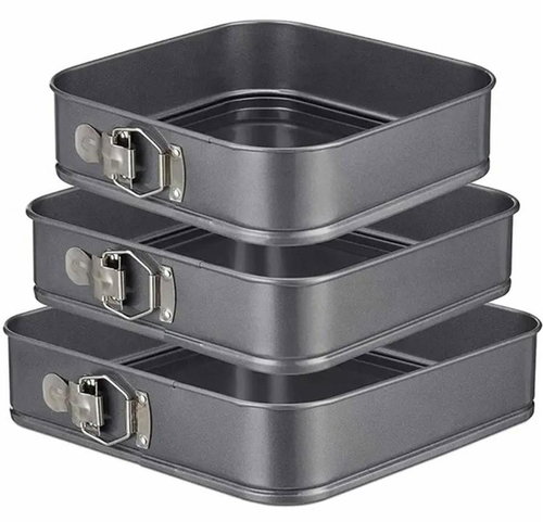 APT Set of 3 square cake tins - 24 cm, 26 cm and 28 cm - Baking Mould - Main image