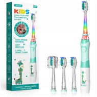 MDS Schallzahnbürste für Kinder mit 4 Aufsätzen - grün - Elektrische Zahnbürste
