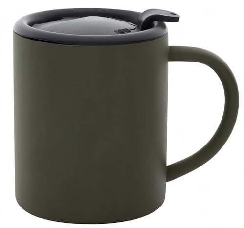 Pronett Thermo mug metal with lid, 250 ml, olive - Thermal Mug - Main image