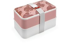 IRIS Barcelona Obědový Bento Box s příborem – růžová monstera - Snack Box