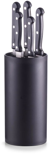 Zeller Block with 5 knives, plastic, black, 11 × 22 cm - Knife Set - Main image