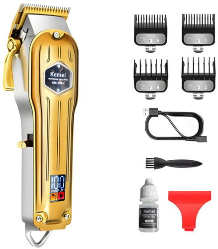MDS Professional hair clipper with LCD display Kemei gold - Trimming Set - Main image