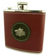 JKR Placatka s loveckým motivem 150 ml, kožená, hnědá - Hip Flask