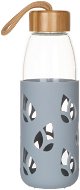 Pebbly PKV-002 Skleněná láhev se silikonovým obalem 550 ml šedá - Drinking Bottle