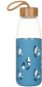 Pebbly PKV-001 Sklenená fľaša so silikónovým obalom 550 ml modrá - Fľaša na vodu