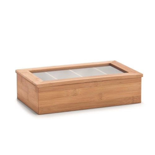 ZELLER Storage box for tea bags bamboo 33,5 × 20 × 9 cm - Tea Storage Box - Main image