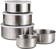 Retoo Nádoby na potraviny, sada 5 nádob s víkem, nerez - Box