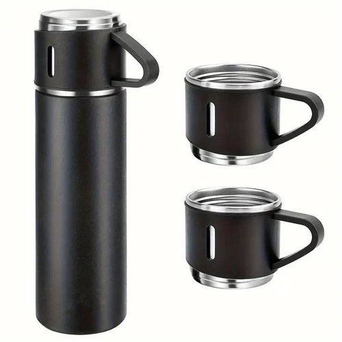 AFF 4159 Thermos 500 ml + mug 3 pcs in gift box, black - Thermos - Main image