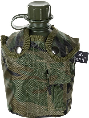 Max Fuchs AG Field bottle US nylon cover Woodland 1000 ml - Drinking Bottle - Main image