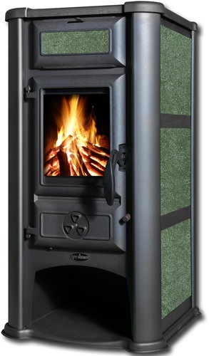 TIM SISTEM Lederata ECO, green-pistachio, 8,1 kW, flue 120 mm - Wood Stove - Main image