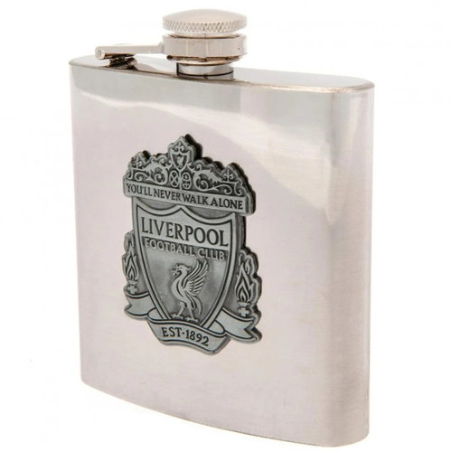 Liverpool FC: Logo - stainless steel scratch - Hip Flask - Main image