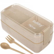 Ruhhy 24528 Svačinový box termo s příborem 750 ml, béžový - Svačinový box