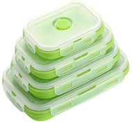 Alum Poplate Odolné skládací silikonové nádoby bez BPA 4 velikosti zelené - Sada dóz