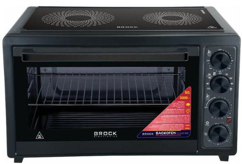 Brock Electric hot-air oven 50l with double-plate ceramic hob, 3300 W - Mini Oven - Main image
