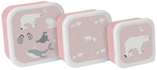 Saro Baby Snack bowl set 3 pcs, Polaris Pink - Lunch Box - Main image
