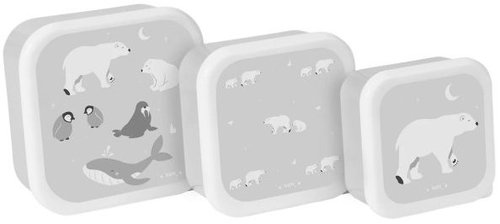 Saro Baby Snack bowl set 3 pcs, Polaris Grey - Food Container Set - Main image
