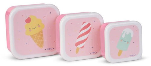 Saro Baby Snack bowl set 3 pcs, Ice Cream - Food Container Set - Main image