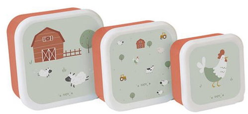 Saro Baby Snack bowl set 3 pcs, Funny Farm - Food Container Set - Main image