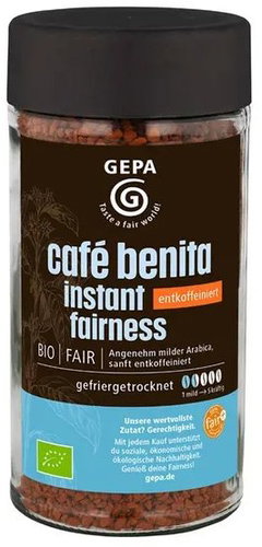 Gepa BIO instant coffee Café Benita decaffeinated 100 g - Coffee - Main image