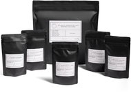 MyCoffeeTime Dárkový set ochucené zrnkové kávy: karamel, borůvka, kokos, dýně, pralinky, 5 × 50 g - Gift Set