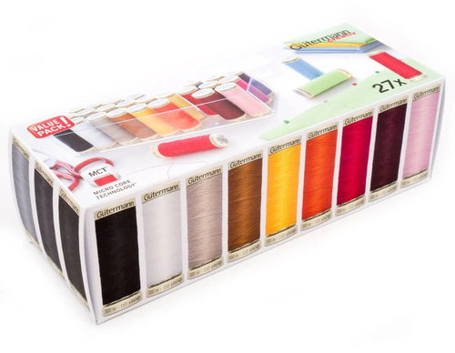 Gütermann Sada prémiových nití, box 27 barev, 100 m - Sewing Thread - Main image