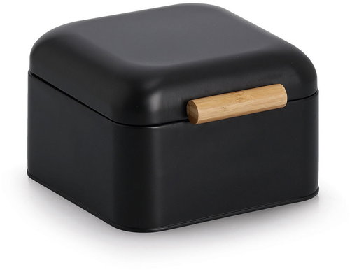 ZELLER Black metal bread bin 20 × 20 × 13,5 cm - Breadbox - Main image