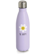 ZELLER Drinking bottle Happy Flower, stainless steel, purple, 500 ml - Drinking Bottle