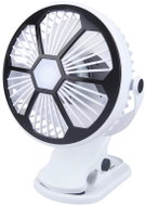 Verk 16034 Ventilátor s klipem USB, 1200 mAh, bíločerný - Fan