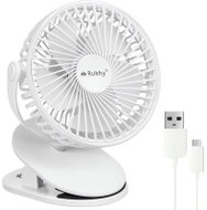 Ruhhy 25566 Ventilátor s klipem USB, 1200 mAh, USB-C, bílý - Fan