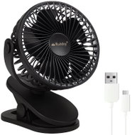 Ruhhy 25567 Ventilátor s klipem USB, 1200 mAh, USB-C, černý - Fan