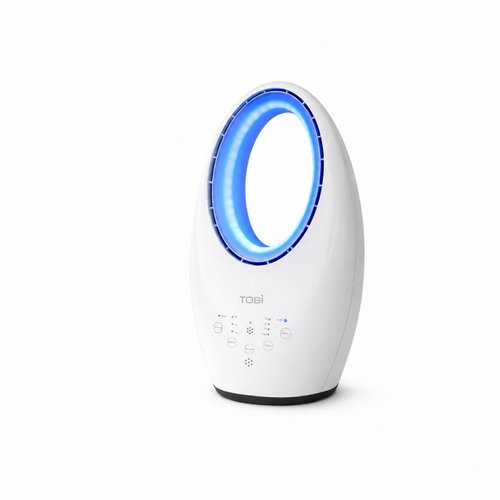 Verk 24655 Bezlopatkový sloupový ventilátor 60 W, LED podsvícení, dálkové ovládání, bílý - Fan - Main image