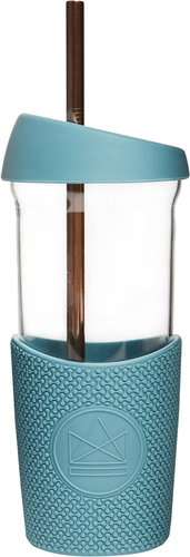 Neon Kactus Glass Smoothie Bottle 0.568L, Blue - Drinking Bottle - Main image