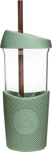 Neon Kactus Glass Smoothie Bottle 0.568L, Green - Drinking Bottle - Main image