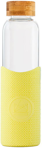 Neon Kactus Glass Bottle with Sleeve, 550ml, Yellow - Drinking Bottle - Main image