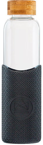 Neon Kactus Glass Bottle with Sleeve, 550ml, Black - Drinking Bottle - Main image