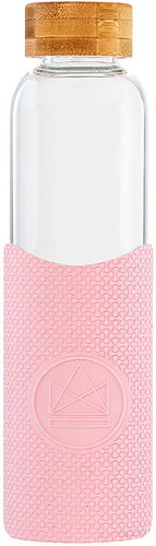 Neon Kactus Glass Bottle with Sleeve, 550ml, Pink - Drinking Bottle - Main image