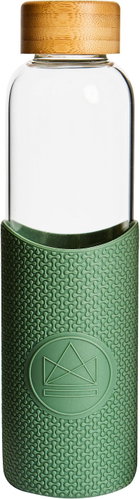 Neon Kactus Glass Bottle with Sleeve, 550ml, Green - Drinking Bottle - Main image