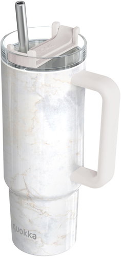 Quokka Vibe Thermal Mug with Straw, 880ml, marble - Thermal Mug - Main image
