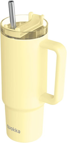 Quokka Vibe Thermal Mug with Straw, 880ml, Light Yellow - Thermal Mug - Main image