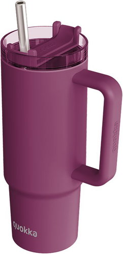 Quokka Stream s brčkem 950 ml, Burgundy - Thermal Mug - Main image