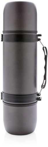 Swiss Peak Outdoorová termoska s ramenním popruhem, 700 ml, šedá - Thermos - Main image