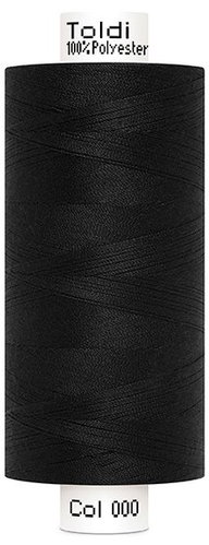 Gütermann Šicí nit Toldi 100 % PES 1000 m, černá - Sewing Thread - Main image