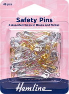 Hemline Spínací špendlíky mix 48 ks, stříbrné a zlaté - Sewing Machine Accessory