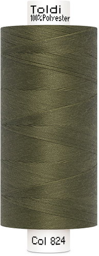 Gütermann Šicí nit Toldi 100 % PES 1000 m, zelená khaki - Sewing Thread - Main image